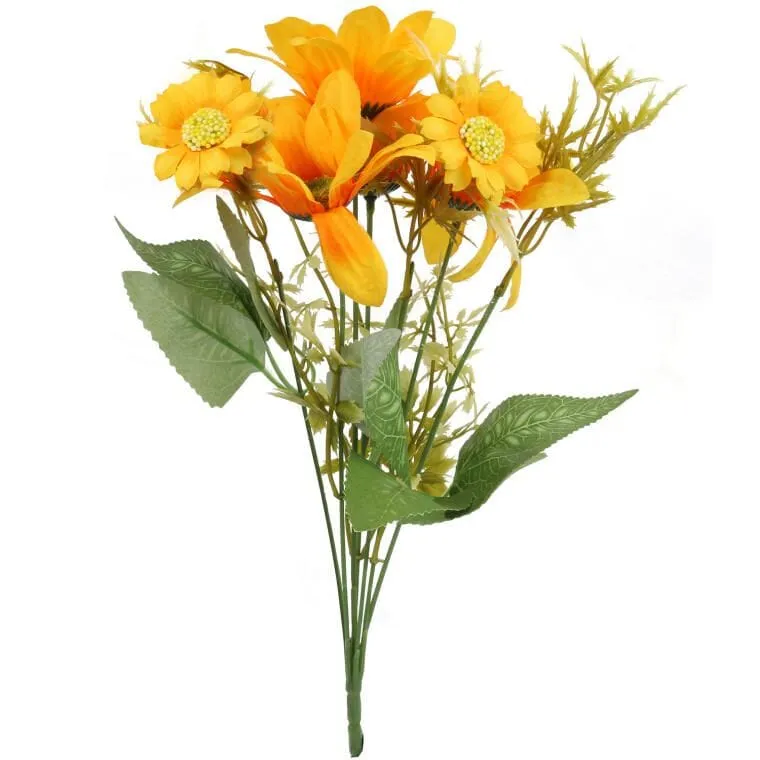Bukiet 7 Margaretek 36cm Kolor - Żółty