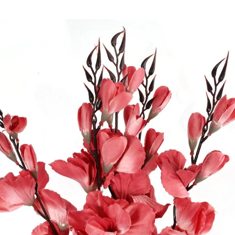 Bukiet 5 Sztucznych Gladioli W Kolorze Łososiowym - Realistyczna Dekoracja O Wysokości 65 cm