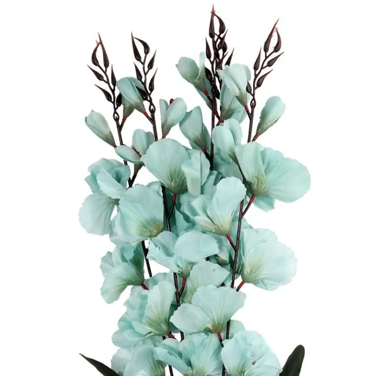 Sztuczny Bukiet 5 Gladioli W Kolorze Miętowym - Wysokiej Jakości Dekoracja O Wysokości 65cm