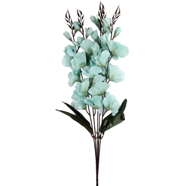 Sztuczny Bukiet 5 Gladioli W Kolorze Miętowym - Wysokiej Jakości Dekoracja O Wysokości 65cm