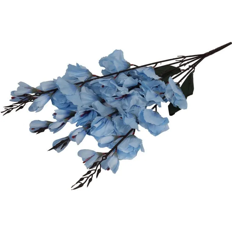 Sztuczne Gladiole Niebieskie W Bukiecie - 5 Sztuk, 65cm