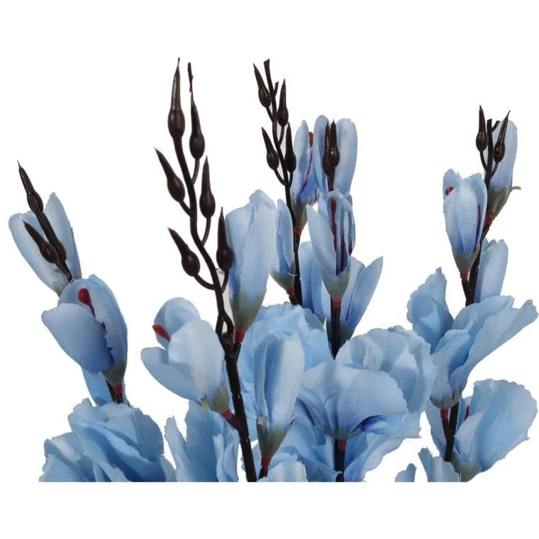 Sztuczne Gladiole Niebieskie W Bukiecie - 5 Sztuk, 65cm