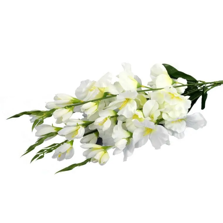 Bukiet Białych Gladioli Sztucznych, Naturalnie Wyglądających, 65 cm
