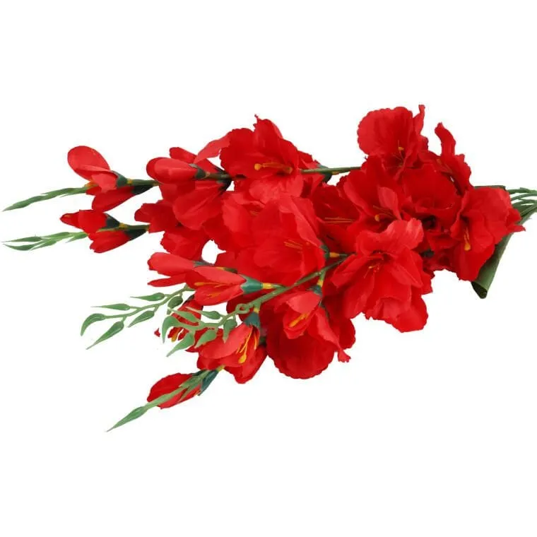 Sztuczny Bukiet 5 Czerwonych Gladioli - Dekoracja O Wysokości 65 cm