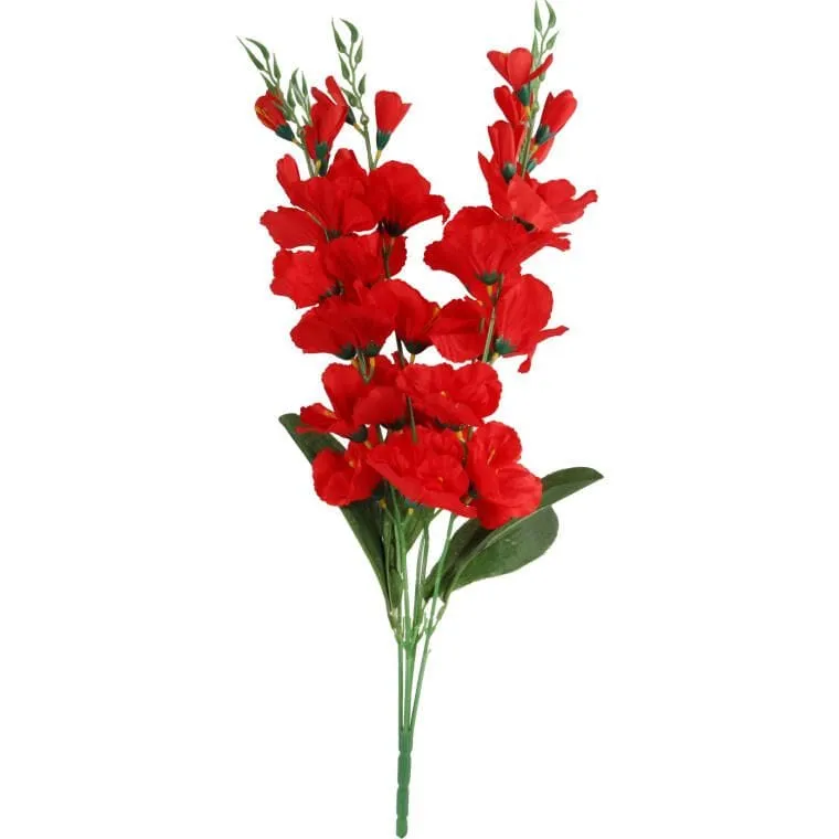Sztuczny Bukiet 5 Czerwonych Gladioli - Dekoracja O Wysokości 65 cm