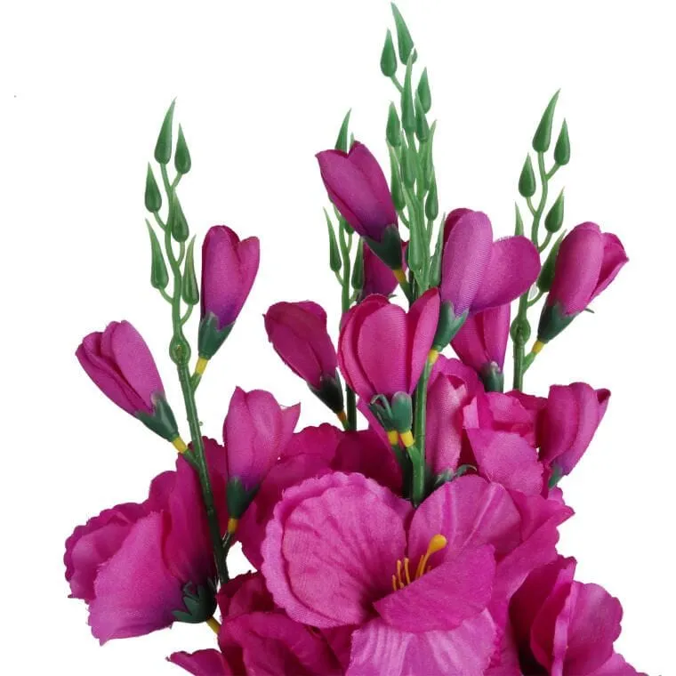 Bukiet 5 Sztucznych Gladioli O Realistycznym Wyglądzie, 65 cm - Fioletowy