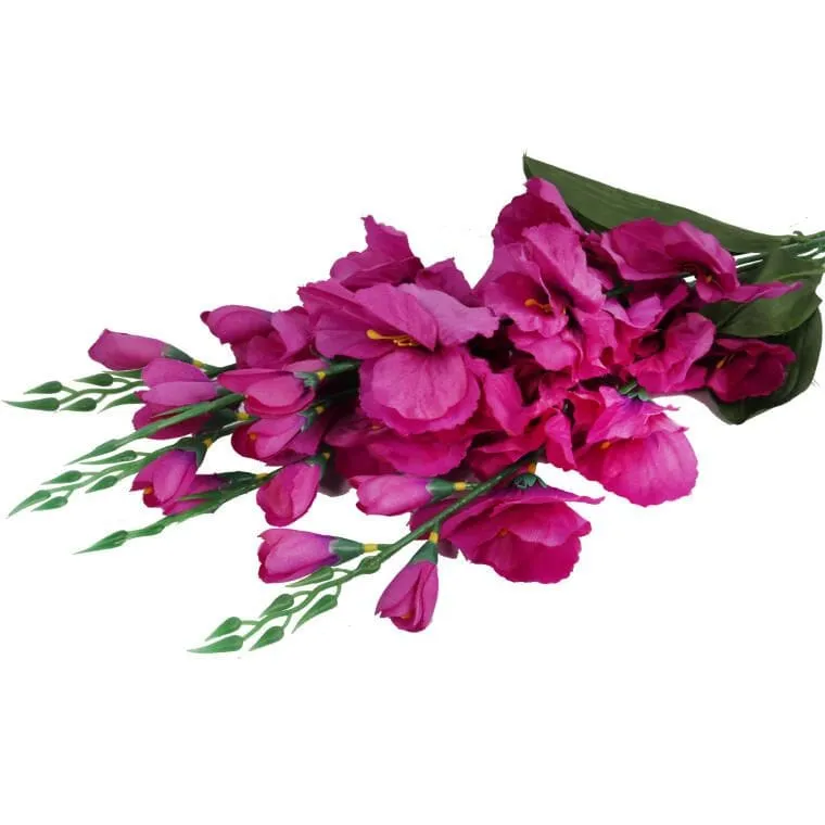 Bukiet 5 Sztucznych Gladioli O Realistycznym Wyglądzie, 65 cm - Fioletowy