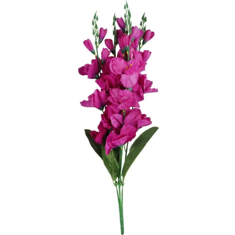 Bukiet 5 Sztucznych Gladioli O Realistycznym Wyglądzie, 65 cm - Fioletowy
