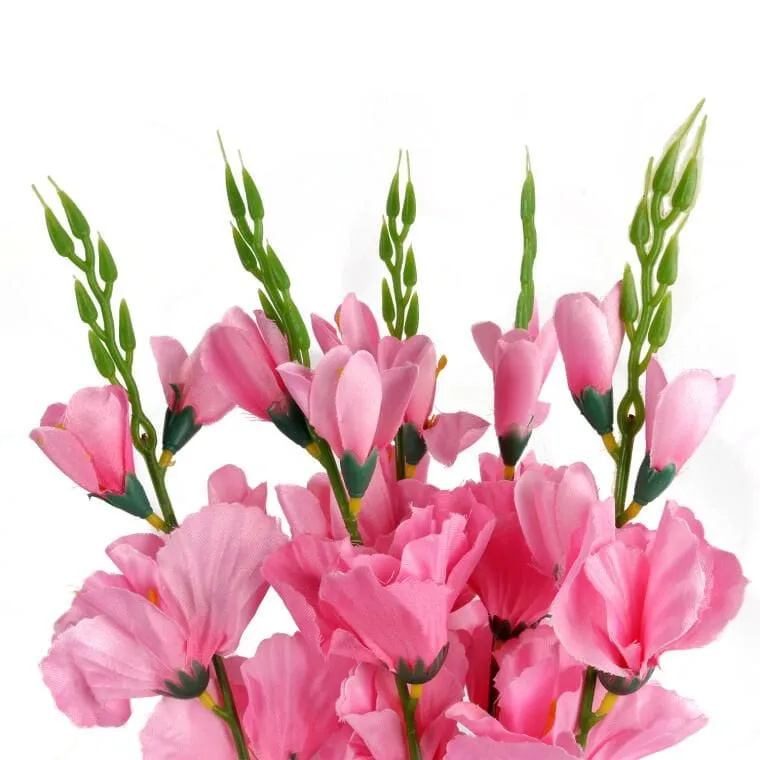 Sztuczny Bukiet 5 Gladioli Jasnoróżowych O Wysokości 65 cm