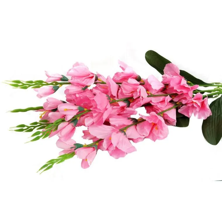 Sztuczny Bukiet 5 Gladioli Jasnoróżowych O Wysokości 65 cm