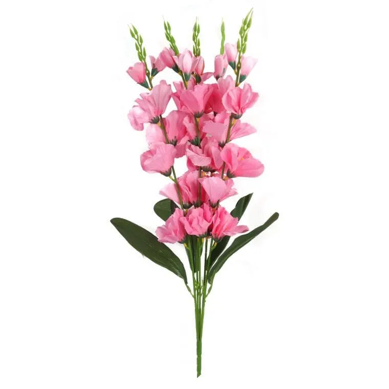 Sztuczny Bukiet 5 Gladioli Jasnoróżowych O Wysokości 65 cm