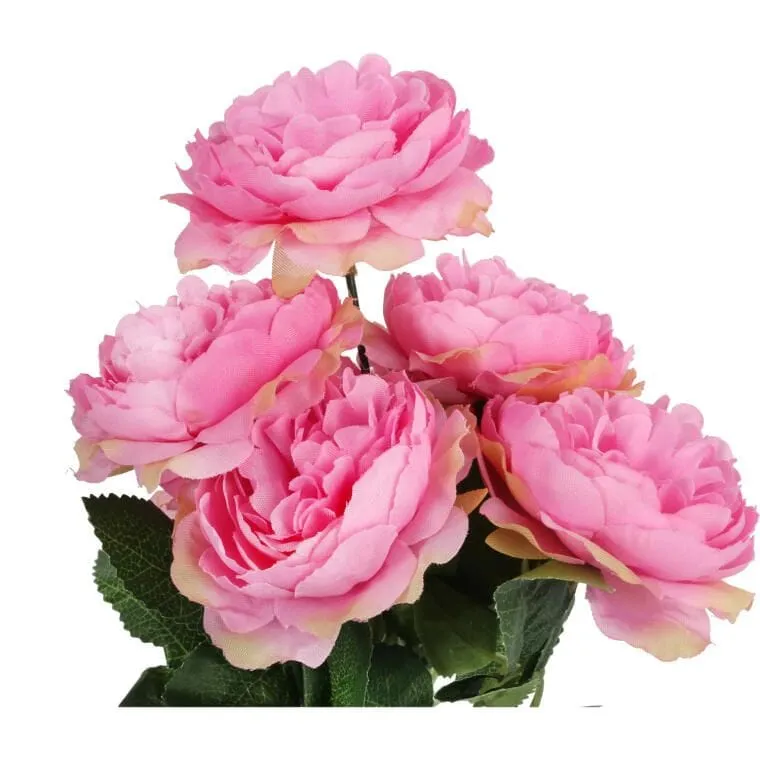 Sztuczne Piwonie W Bukiecie - 7 Sztuk, Kolor Różowy, Wysokość 36cm