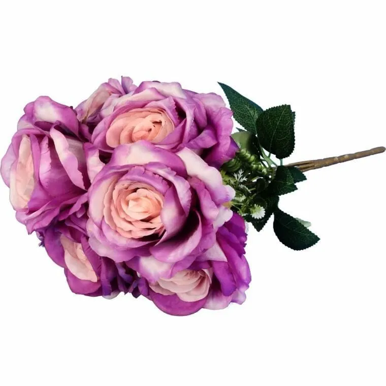 Bukiet 7 Róż Z Dodatkami 46 cm Kolor Ciemny Róż