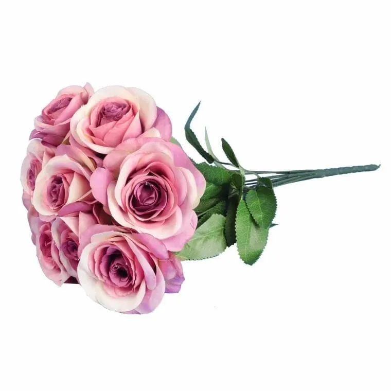 Bukiet 9 Róż 44 cm Kolor - Fioletowy