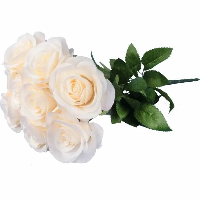 Bukiet 9 Róż 44 cm Kolor - Kremowy