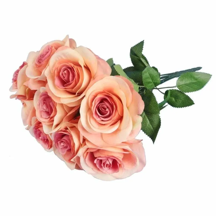 Bukiet 9 Róż 44 cm Kolor Łososiowy