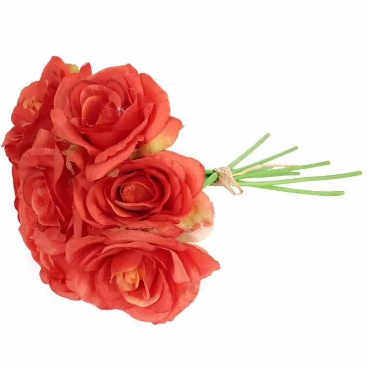 Bukiet 7 Róż 37 cm Kolor - Pomarańczowy