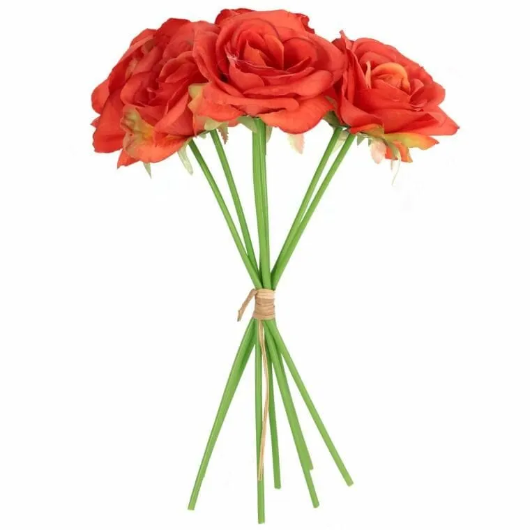 Bukiet 7 Róż 37 cm Kolor - Pomarańczowy