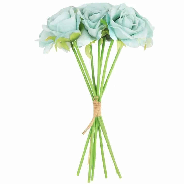 Bukiet 7 Róż 37 cm Kolor - Turkusowy