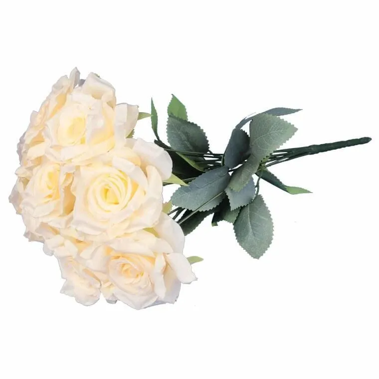 Bukiet 9 Róż 48 cm Kolor - Kremowy