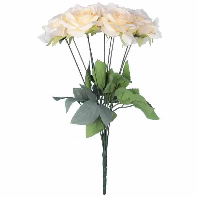 Bukiet 9 Róż 48 cm Kolor - Kremowy