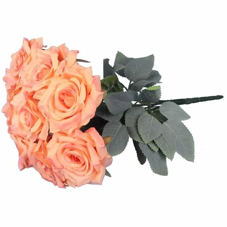 Bukiet 9 Róż 48 cm Kolor - Pomarańczowy