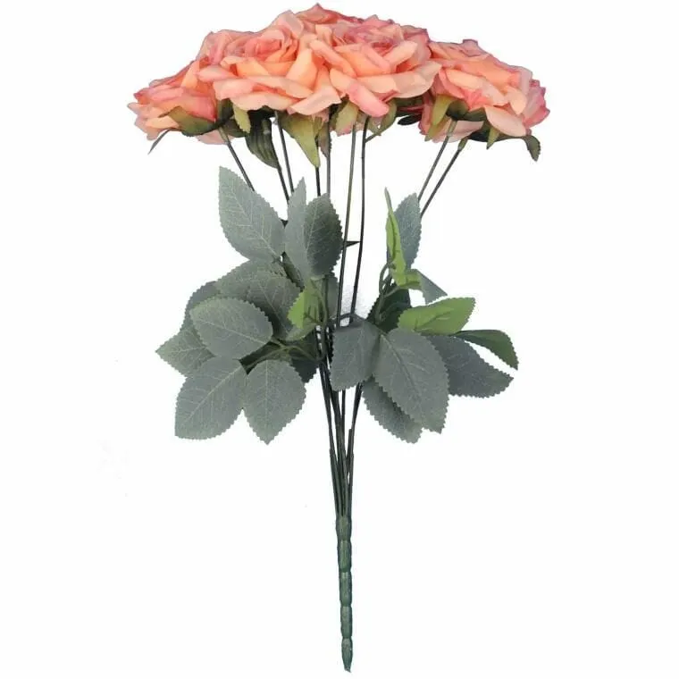 Bukiet 9 Róż 48 cm Kolor - Pomarańczowy