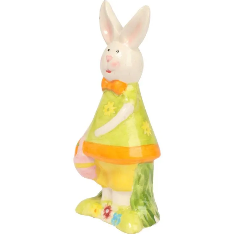 Zając Ceramiczny Figurka - Żółta