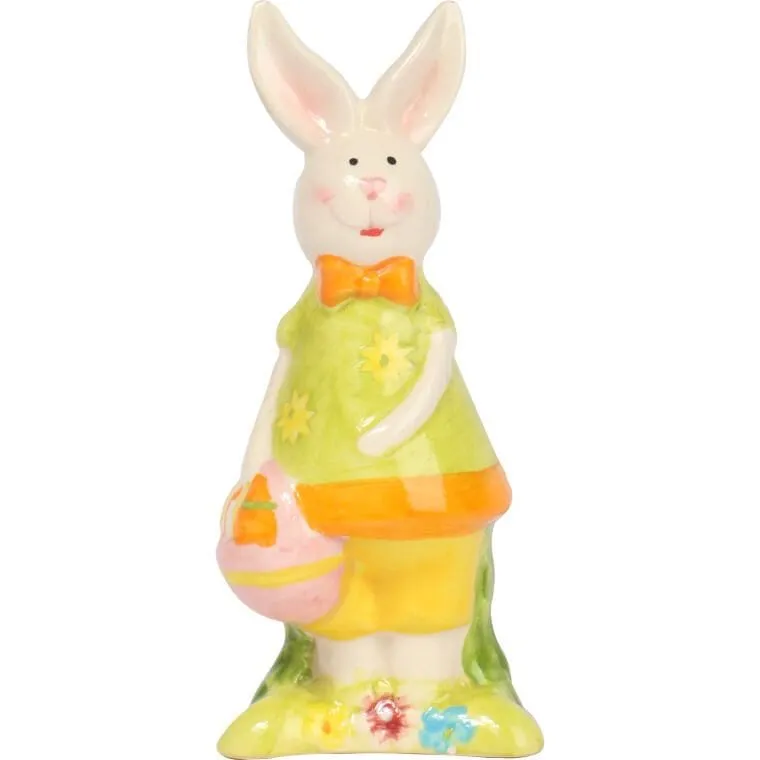Zając Ceramiczny Figurka - Żółta