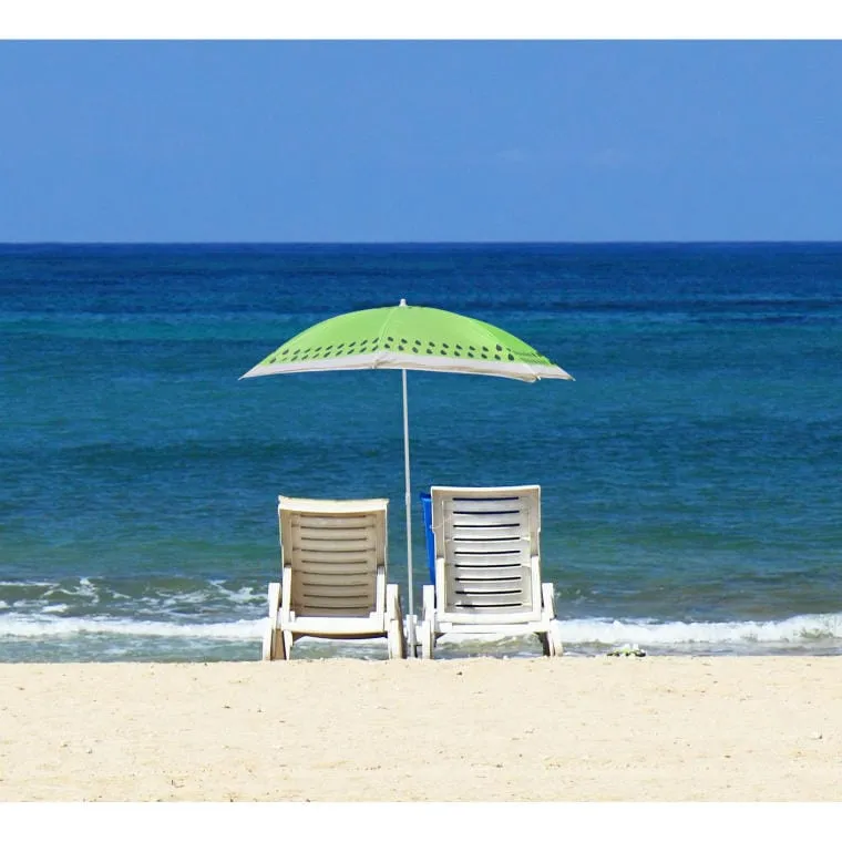 Rozkładany Parasol Plażowy/Ogrodowy 180 cm Z Motywem Kiwi I Regulacją Wysokości