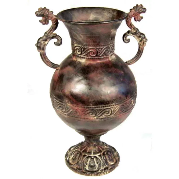 Amfora Z Metaloplastyki W Kolorze Brązowym 36x18 cm