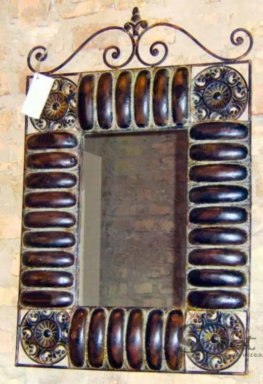 Lustro Prostokątne Z Metaloplastyki 80x54cm - Czarne