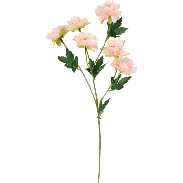 Gałązka Sztucznych Mini Piwonii W Kolorze Łososiowym - 60 cm
