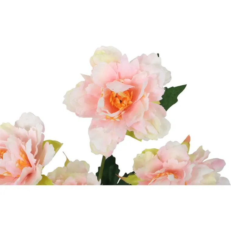 Gałązka Sztucznych Mini Piwonii W Kolorze Łososiowym - 60 cm