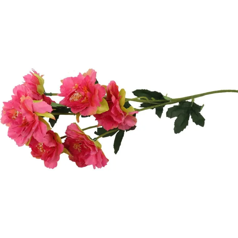 Sztuczna Gałązka Z 6 Mini Piwoniami Różowymi 60 cm