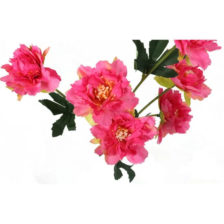Sztuczna Gałązka Z 6 Mini Piwoniami Różowymi 60 cm
