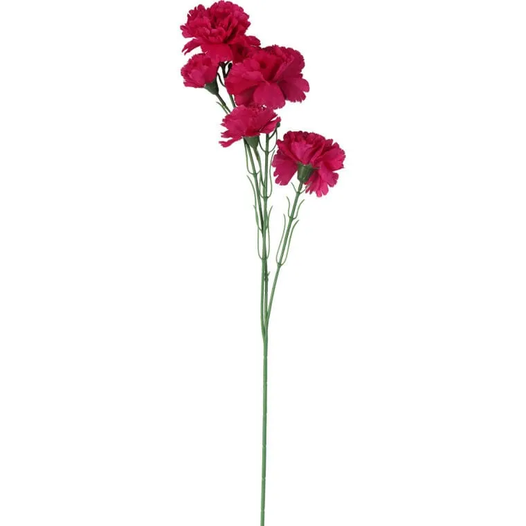Gałązka Dekoracyjna Z 5 Ciemno Fioletowych Goździków - Realistyczny Wygląd, 68 cm