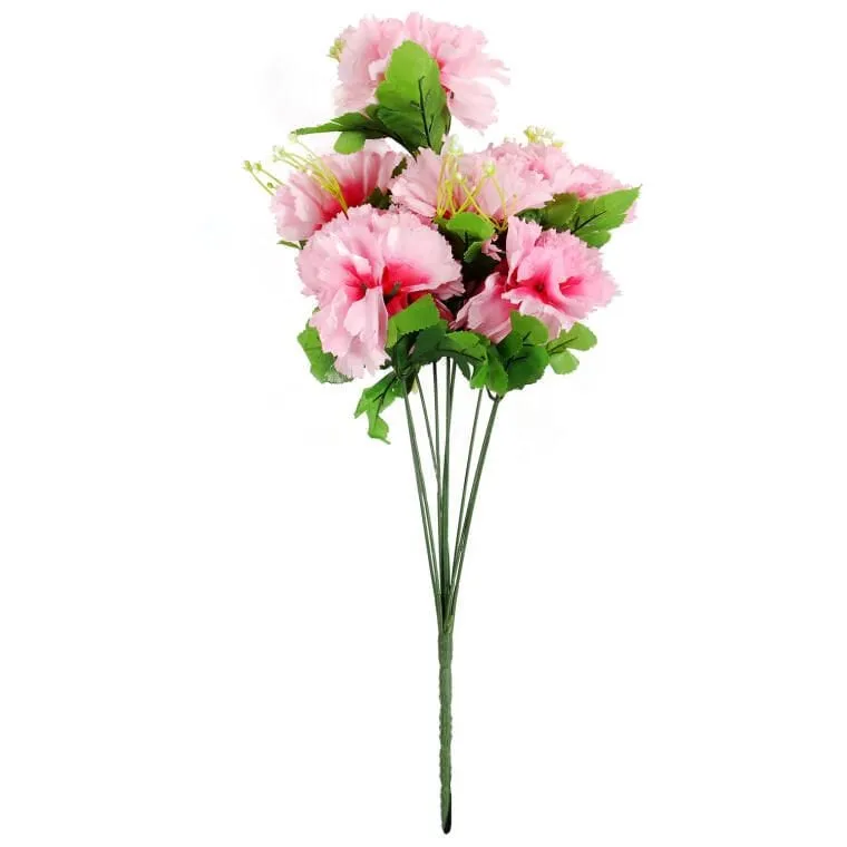 Elegancki Bukiet Sztucznych Goździków Z Gipsówką, Kolor Jasno Różowy, 50 cm