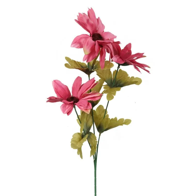 Sztuczna Gałązka Różowych Margaret W Jesiennych Odcieniach 60 cm