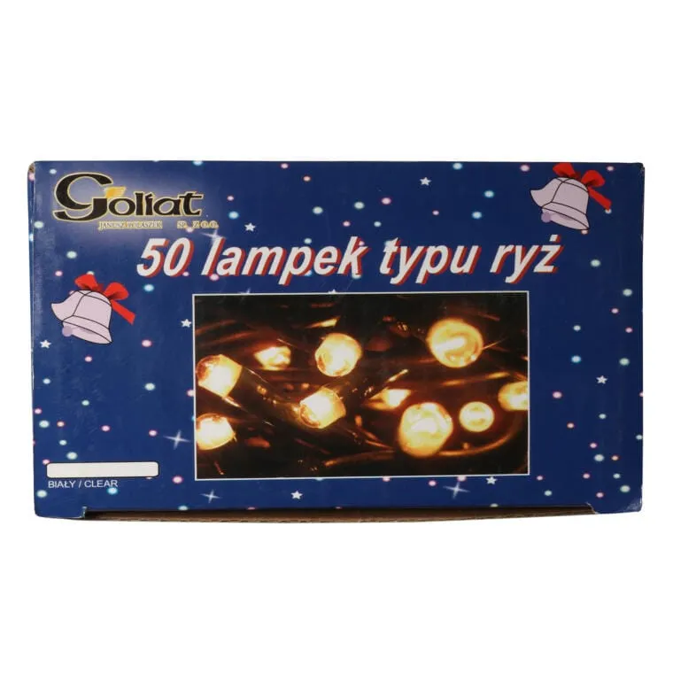 Zewnętrzne Lampki Choinkowe Na Przewodach Miedzianych, 50 LED, Kolor Biały, Z Zasilaniem Sieciowym 230V