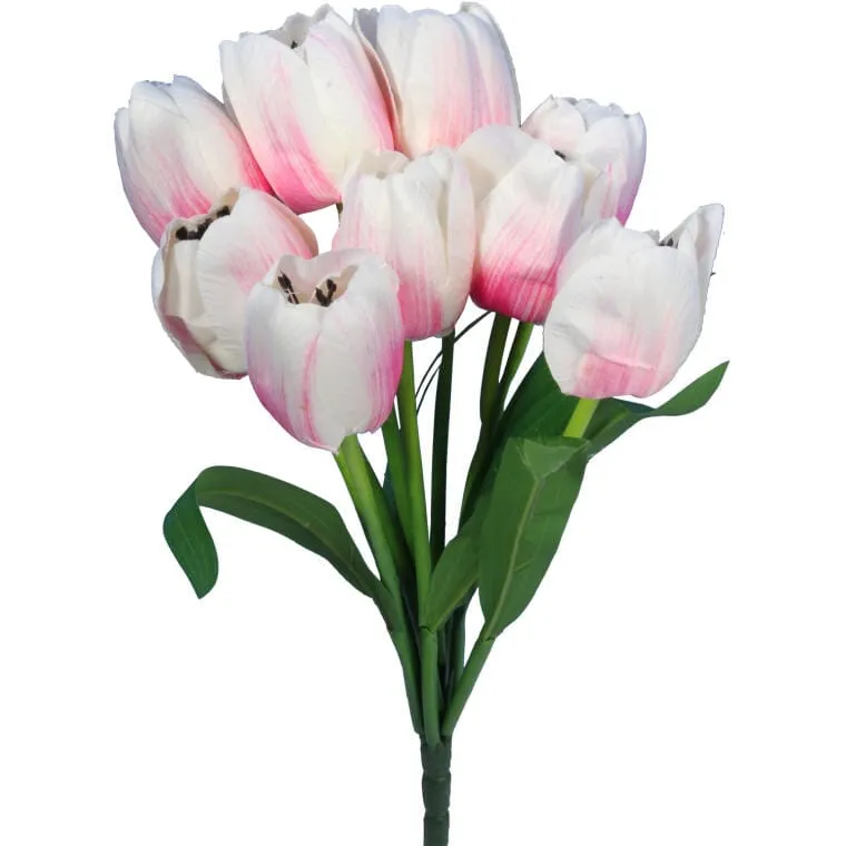 Bukiet 9 Sztucznych Tulipanów W Kolorze Jasno Różowym Wysokość 38cm