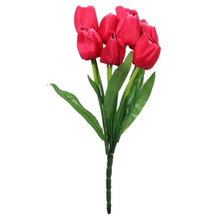 Sztuczne Tulipany Różowe 38cm - Bukiet 9 Sztuk Wysokiej Jakości