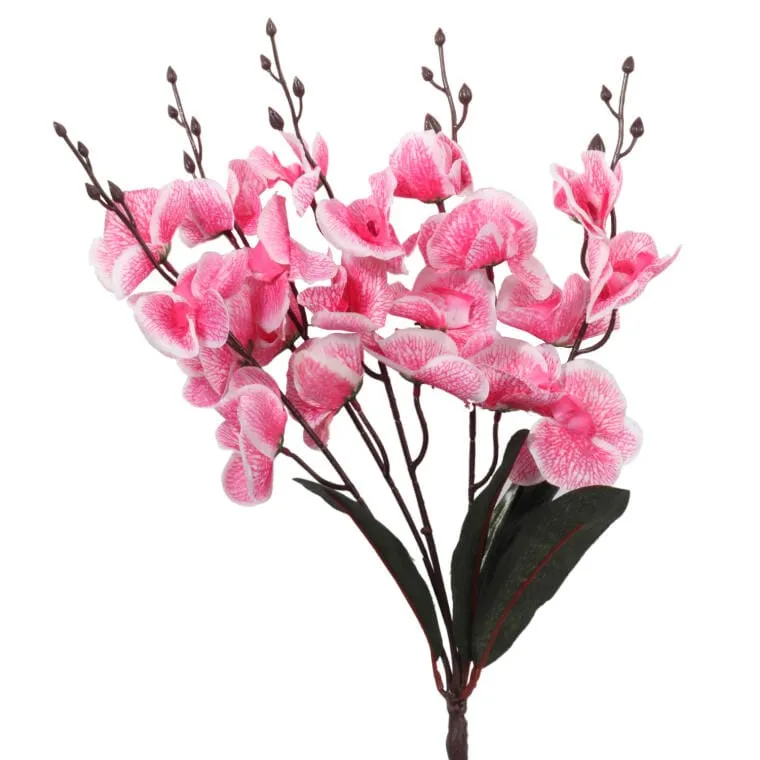 Storczyki Sztuczne - Bukiet 5 Jasnoróżowych Kwiatów, 38 cm
