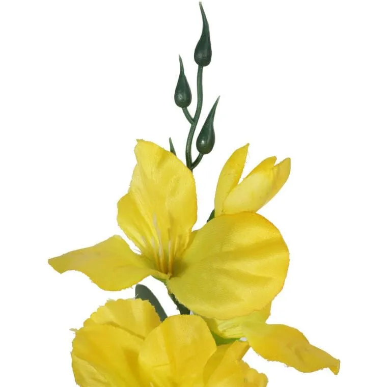 Sztuczny Kwiat Gladiola W Kolorze Żółtym, 54 cm