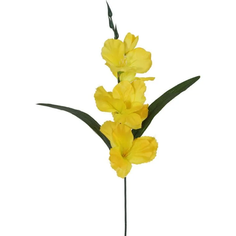 Sztuczny Kwiat Gladiola W Kolorze Żółtym, 54 cm