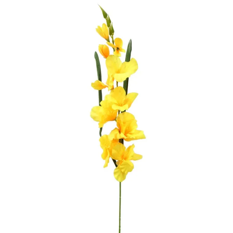 Sztuczny Kwiat Gladioli W Kolorze Żółtym O Długości 70 cm