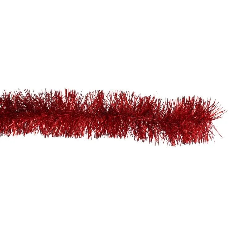 Czerwony Łańcuch Choinkowy Z Metalizowanej Folii, 5 cm X 2 m - PRODUKT POLSKI
