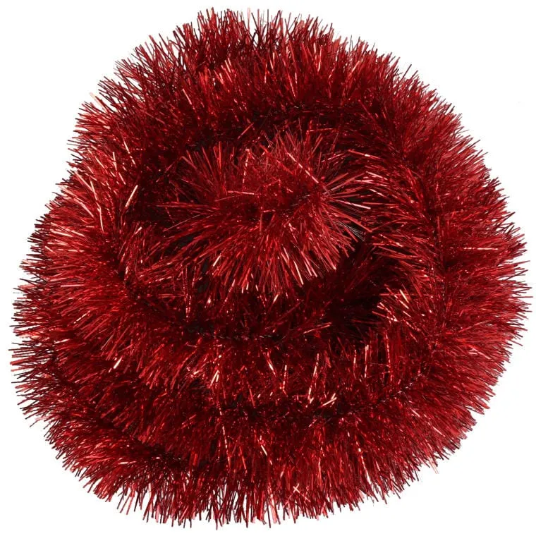Czerwony Łańcuch Choinkowy Z Metalizowanej Folii, 5 cm X 2 m - PRODUKT POLSKI
