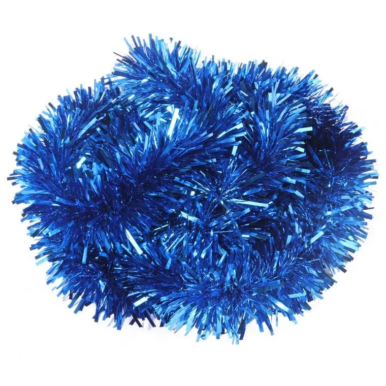 Łańcuch Choinkowy Z Folii Metalizowanej, 7cm X 2m - Niebieski