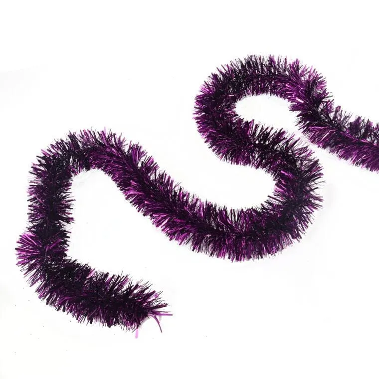 Wysokiej Jakości Łańcuch Choinkowy Z Folii Metalizowanej 7cm X 2m - Fioletowy